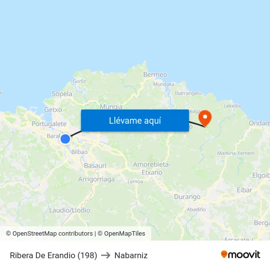 Ribera De Erandio (198) to Nabarniz map