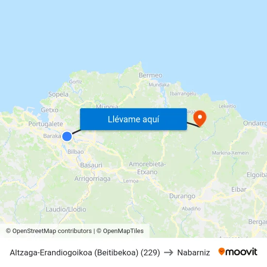 Altzaga-Erandiogoikoa (Beitibekoa) (229) to Nabarniz map