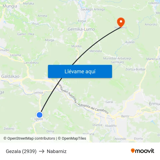 Gezala (2939) to Nabarniz map