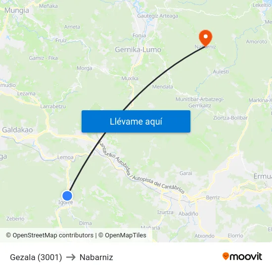 Gezala (3001) to Nabarniz map