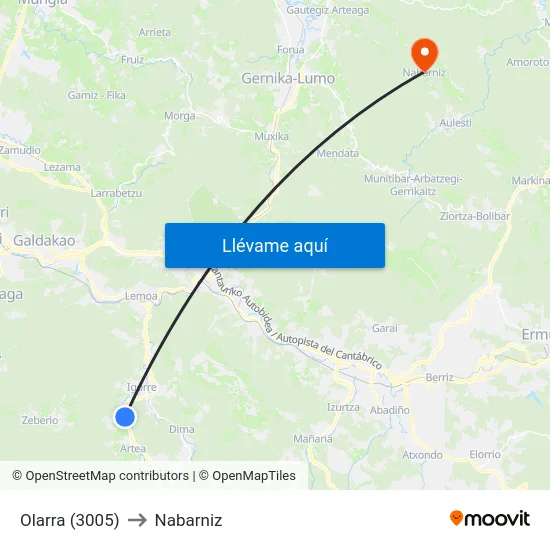 Olarra (3005) to Nabarniz map
