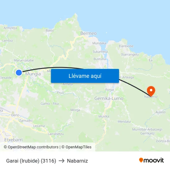 Garai (Irubide) (3116) to Nabarniz map