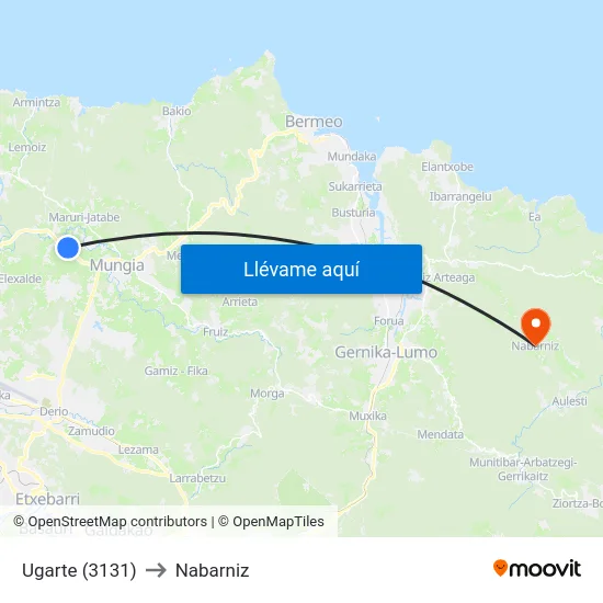 Ugarte (3131) to Nabarniz map