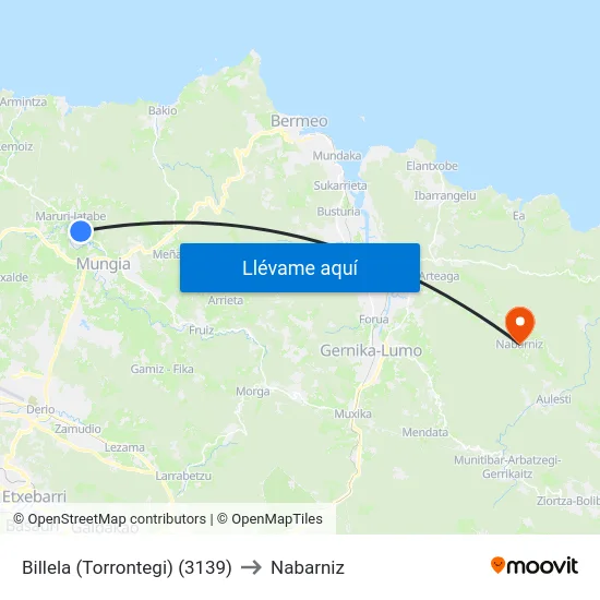Billela (Torrontegi) (3139) to Nabarniz map