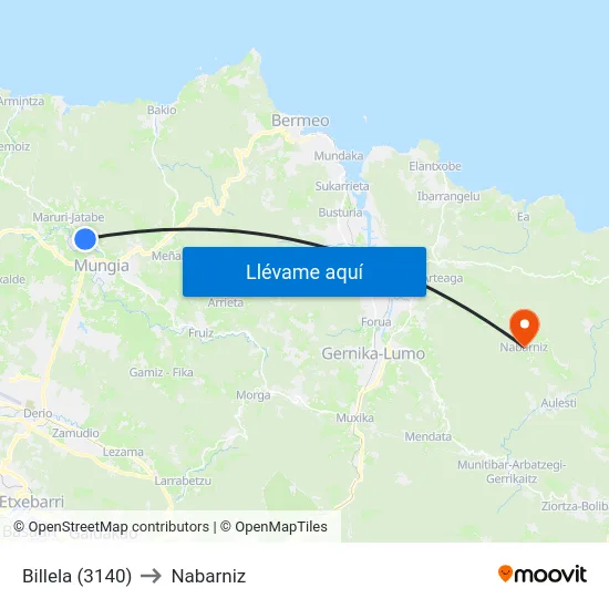 Billela (3140) to Nabarniz map