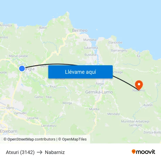 Atxuri (3142) to Nabarniz map