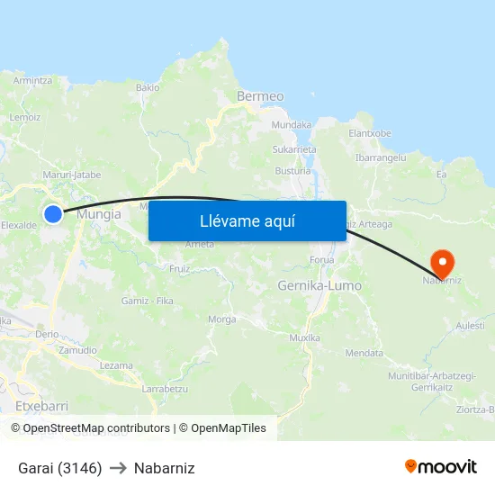 Garai (3146) to Nabarniz map