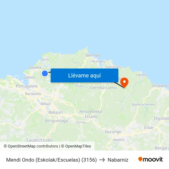 Mendi Ondo (Eskolak/Escuelas) (3156) to Nabarniz map
