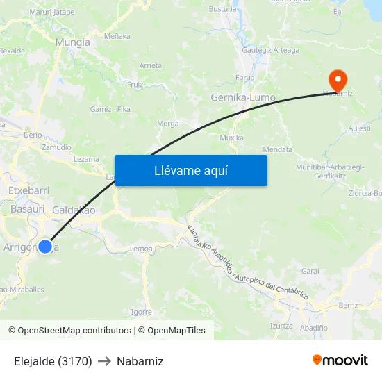 Elejalde (3170) to Nabarniz map