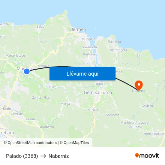 Palado (3368) to Nabarniz map