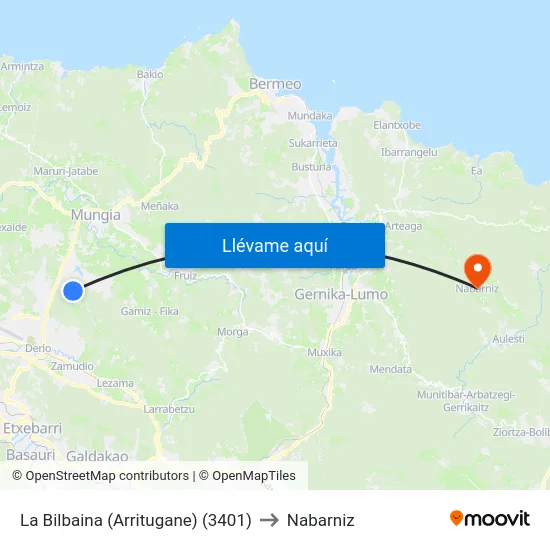 La Bilbaina (Arritugane) (3401) to Nabarniz map