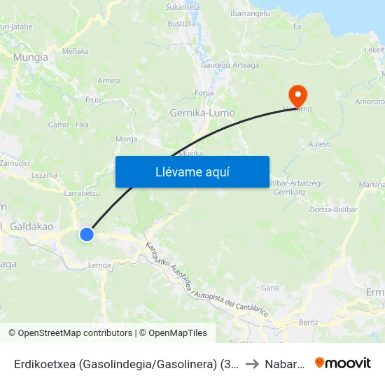 Erdikoetxea (Gasolindegia/Gasolinera) (3410) to Nabarniz map