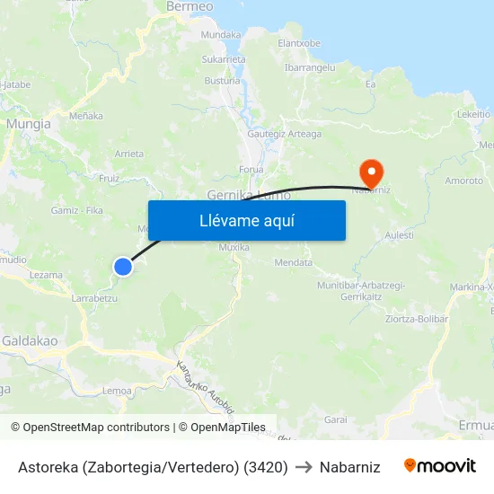 Astoreka (Zabortegia/Vertedero) (3420) to Nabarniz map