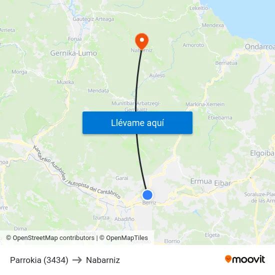 Parrokia (3434) to Nabarniz map