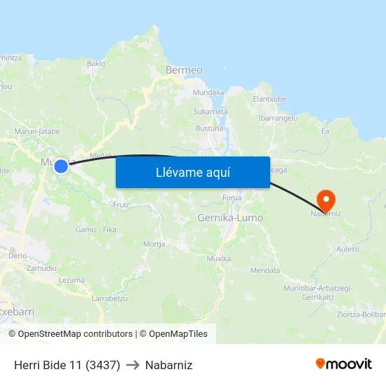 Herri Bide 11 (3437) to Nabarniz map