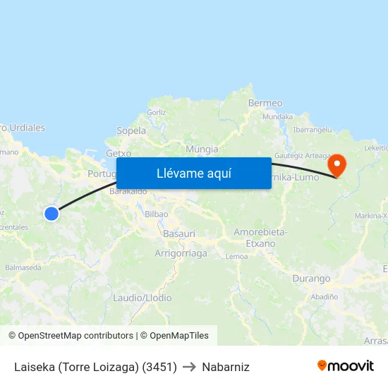 Laiseka (Torre Loizaga) (3451) to Nabarniz map