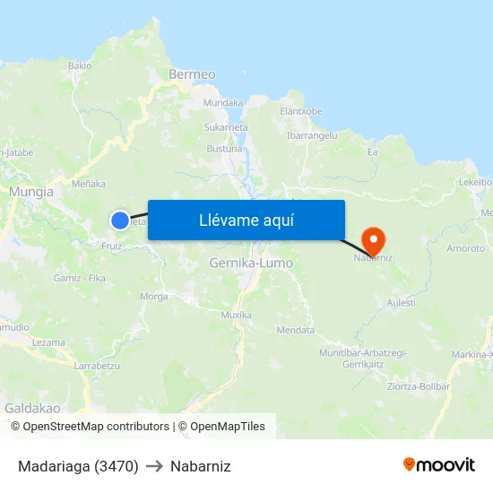 Madariaga (3470) to Nabarniz map