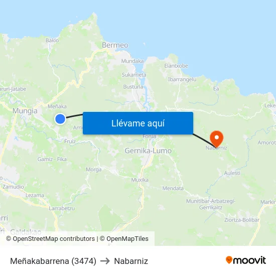 Meñakabarrena (3474) to Nabarniz map