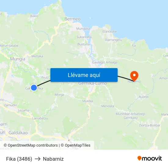 Fika (3486) to Nabarniz map