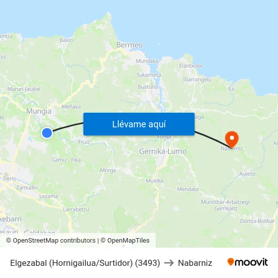 Elgezabal (Hornigailua/Surtidor) (3493) to Nabarniz map
