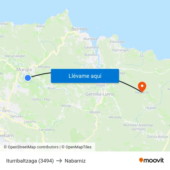 Iturribaltzaga (3494) to Nabarniz map