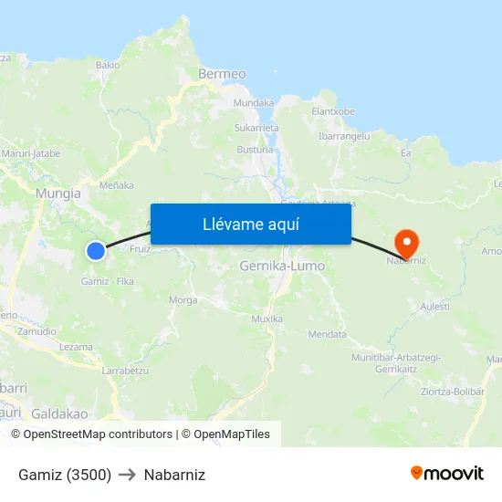 Gamiz (3500) to Nabarniz map