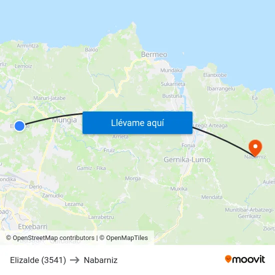 Elizalde (3541) to Nabarniz map