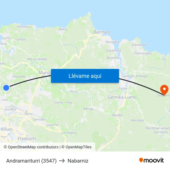 Andramariturri (3547) to Nabarniz map