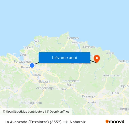 La Avanzada (Ertzaintza) (3552) to Nabarniz map
