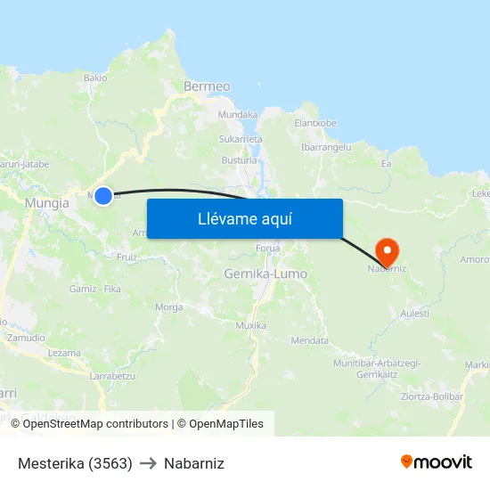 Mesterika (3563) to Nabarniz map