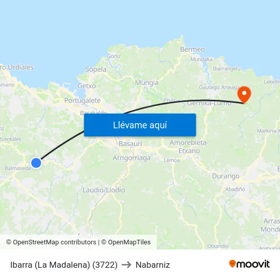 Ibarra (La Madalena) (3722) to Nabarniz map