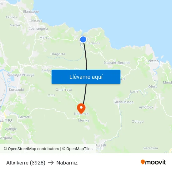 Altxikerre (3928) to Nabarniz map
