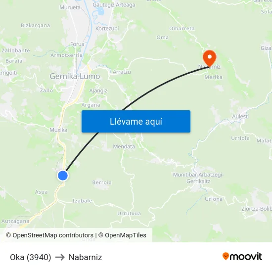 Oka (3940) to Nabarniz map