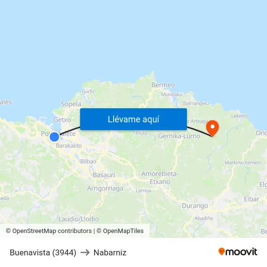Buenavista (3944) to Nabarniz map