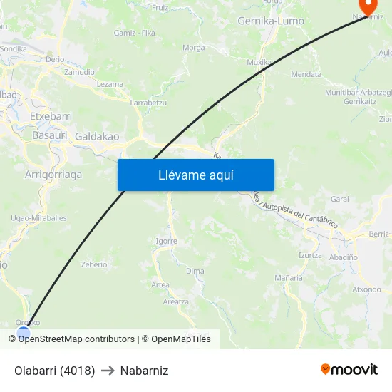 Olabarri (4018) to Nabarniz map