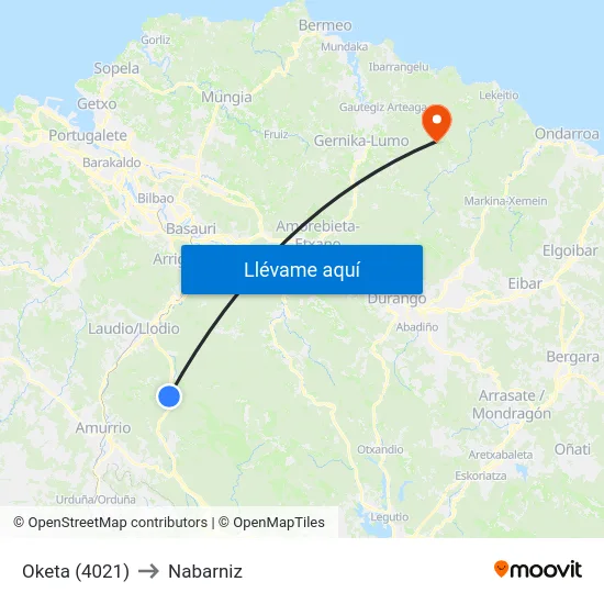 Oketa (4021) to Nabarniz map