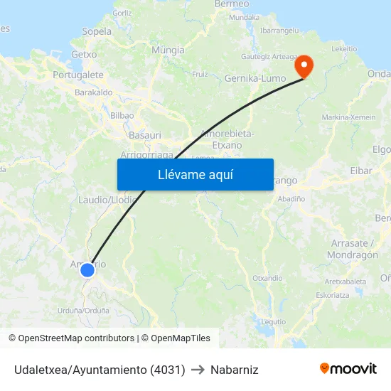 Udaletxea/Ayuntamiento (4031) to Nabarniz map