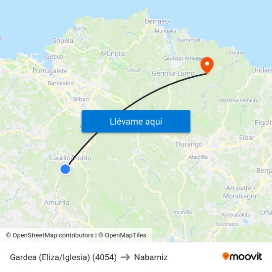 Gardea (Eliza/Iglesia) (4054) to Nabarniz map