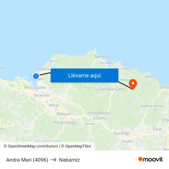 Andra Mari (4096) to Nabarniz map