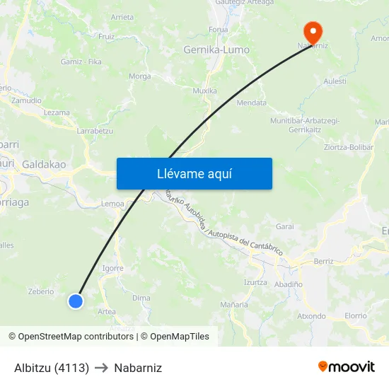 Albitzu (4113) to Nabarniz map