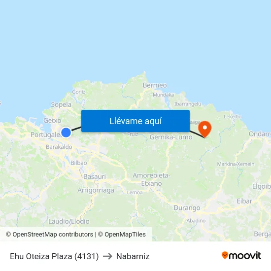 Ehu Oteiza Plaza (4131) to Nabarniz map