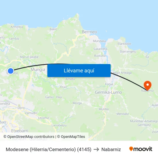 Modesene (Hilerria/Cementerio) (4145) to Nabarniz map