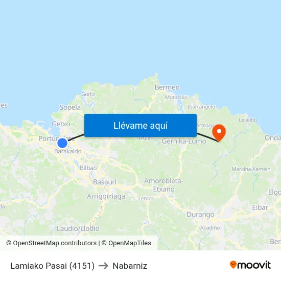 Lamiako Pasai (4151) to Nabarniz map