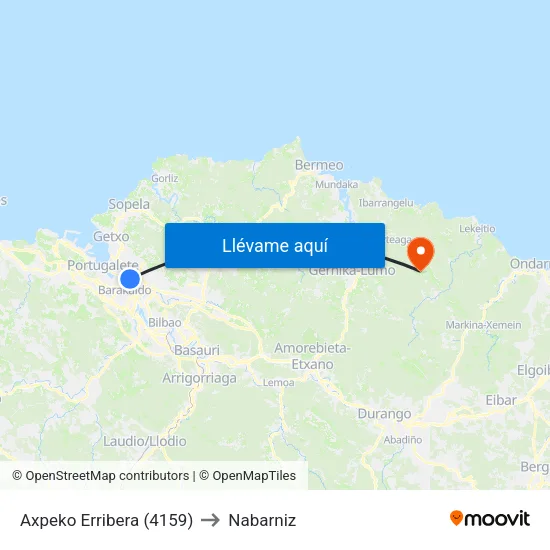 Axpeko Erribera (4159) to Nabarniz map