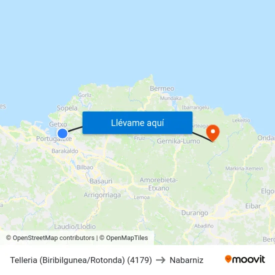 Telleria (Biribilgunea/Rotonda) (4179) to Nabarniz map