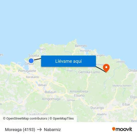 Moreaga (4193) to Nabarniz map