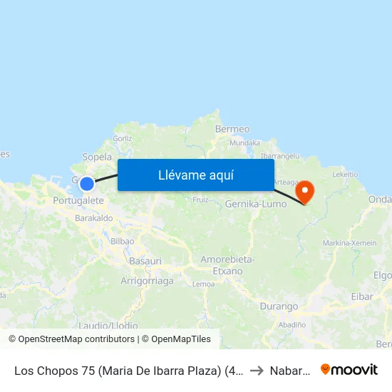 Los Chopos 75 (Maria De Ibarra Plaza) (4201) to Nabarniz map