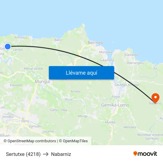 Sertutxe (4218) to Nabarniz map