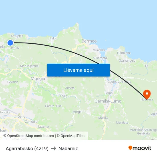 Agarrabesko (4219) to Nabarniz map