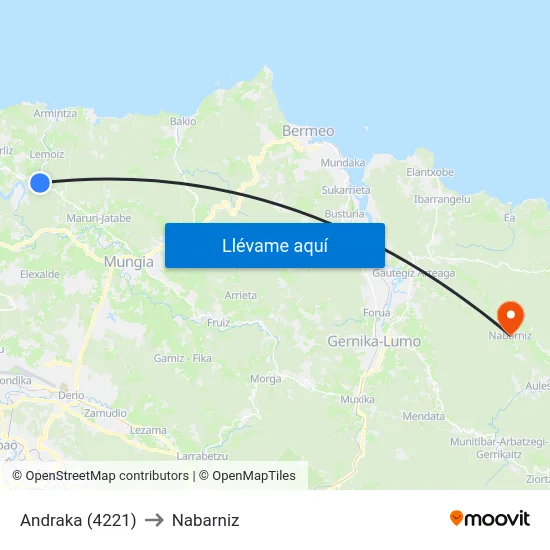 Andraka (4221) to Nabarniz map